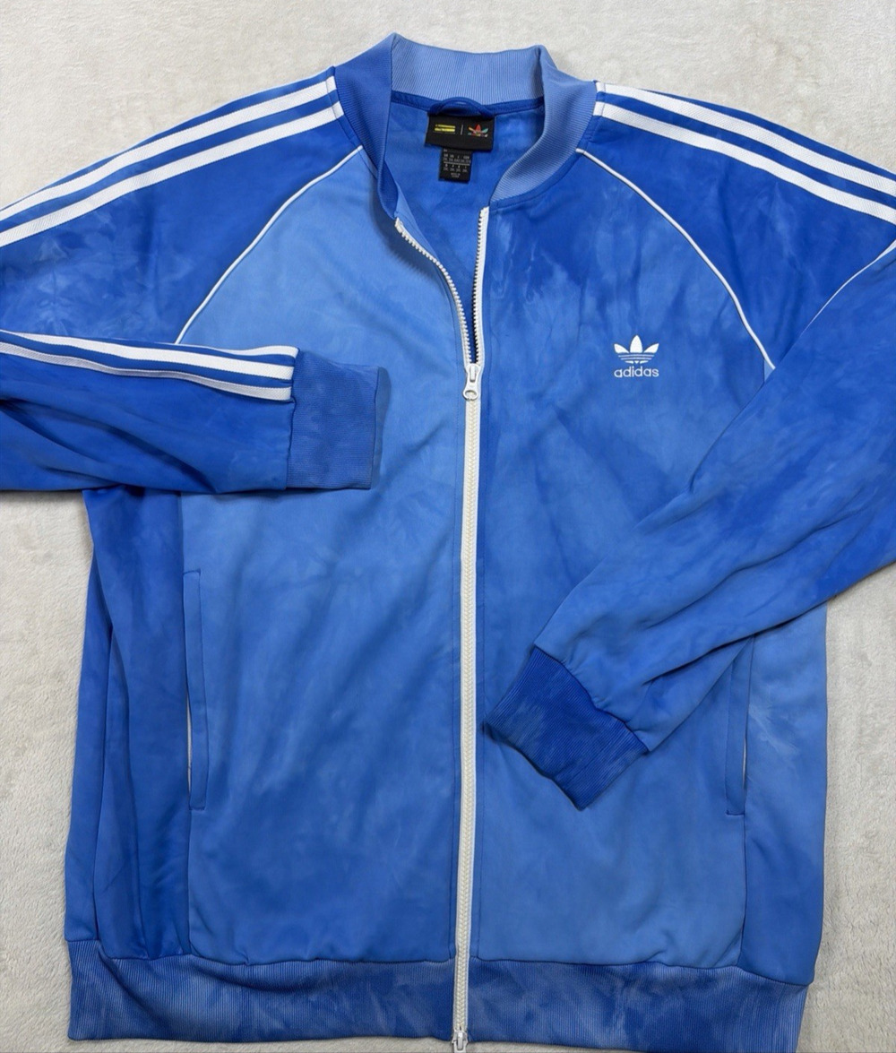adidas Pharrell Williams Hu Holi Track Jacket 2XL Blue Tie Dye SST Streetwear